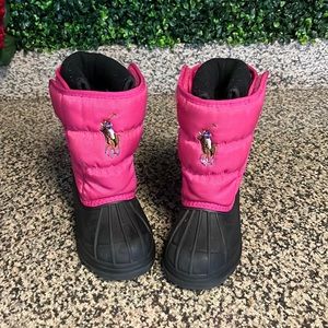 Polo by Ralph Lauren Pink and Black Kids Rain & Snow Boots